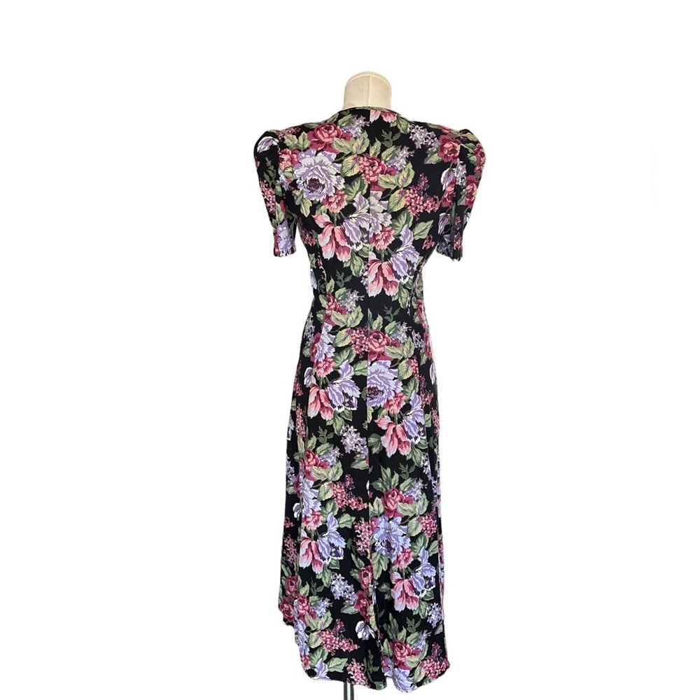 Floral Dress with Button-Up Front, Vintage 90s Romantic Cottagecore - small - Picture 7 of 8